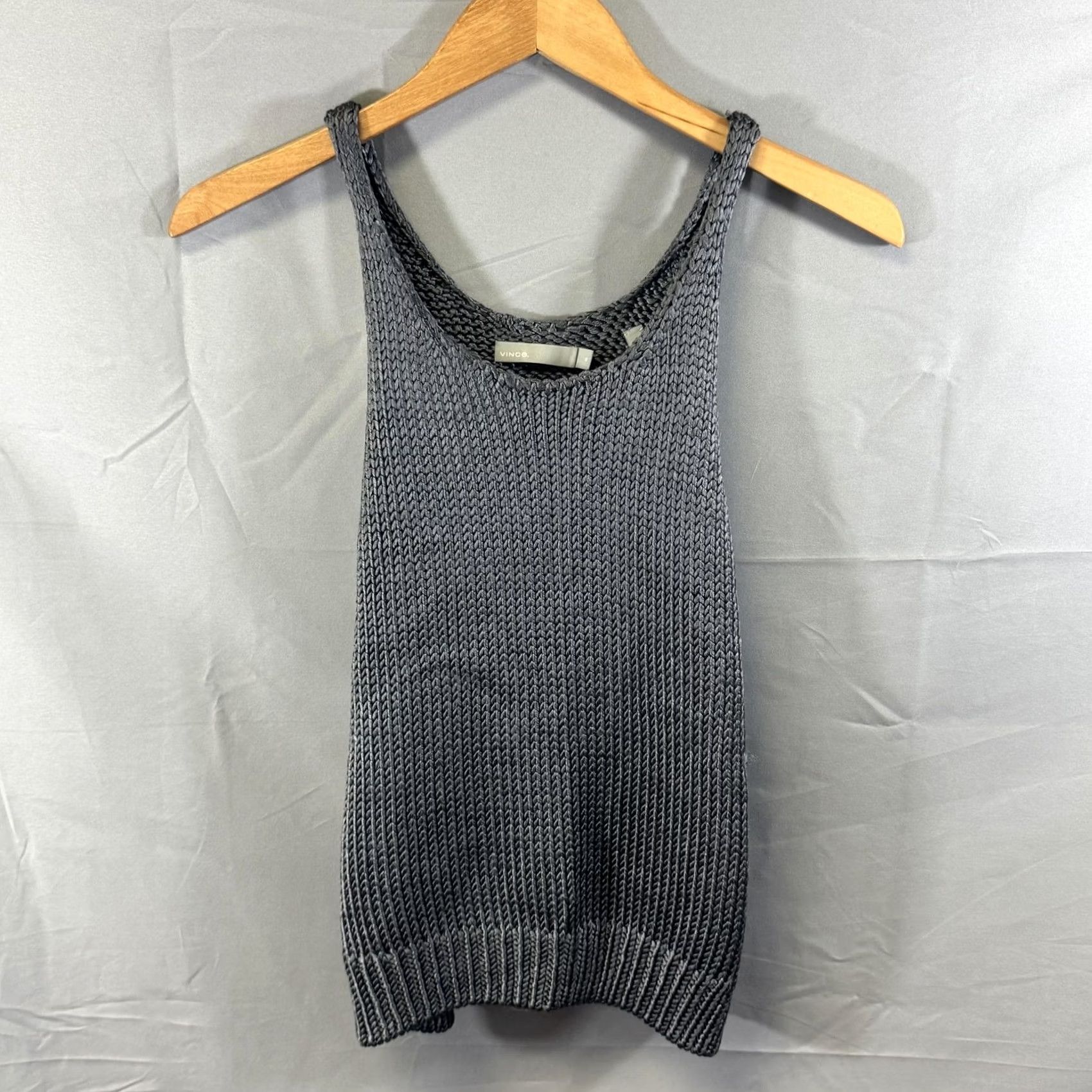 Vince Vince Sweater Tank Womens XS Gray Knit Sleeveless Pullover Top XS White? Size XS / US 0-2 / IT 36-38 - 2 Thumbnail