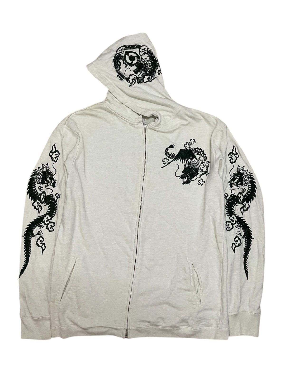 Karakuri Tamashii Y2K Cropped Heads Embroidered Sukajan Dragon Zipper Hoodie Size US L / EU 52-54 / 3 - 1 Thumbnail