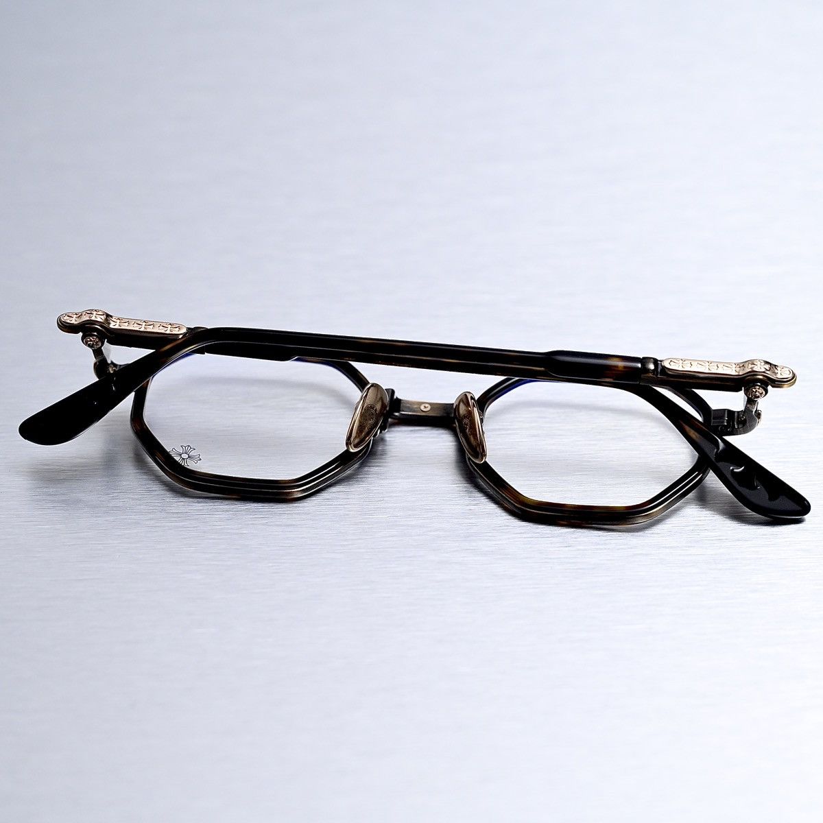 Chrome Hearts CHROME HEARTS TATTERS DARK TORTOISE/ ANTIQUE GOLD GLASSES Size ONE SIZE - 11 Thumbnail
