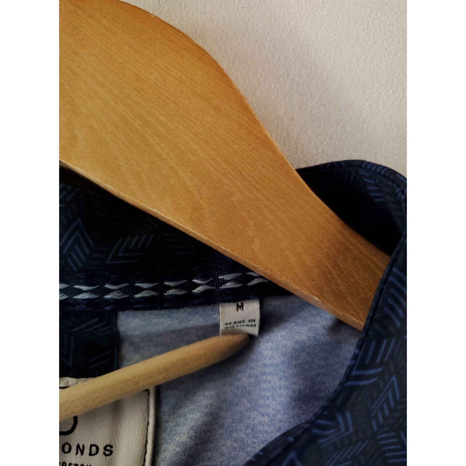 Vintage 7 Diamonds Shirt Geometric 4 Way Stretch Short Sleeve Button Up Mens M Blue Size US M / EU 48-50 / 2 - 3 Thumbnail