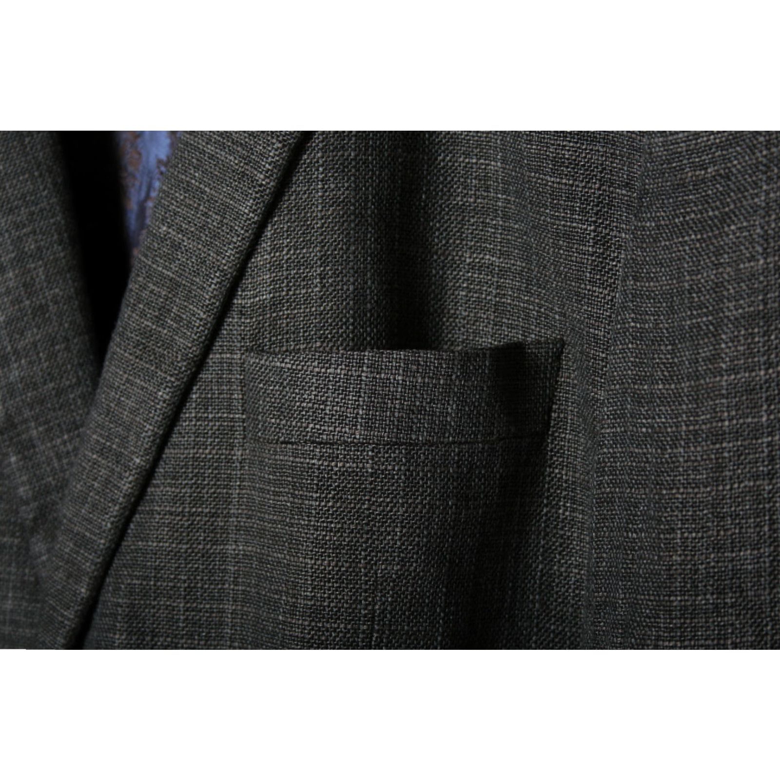 Vintage SAND Gray Linen & Wool Blend Sport Coat Blazer US 42 EUR 54 Size 42R - 3 Thumbnail