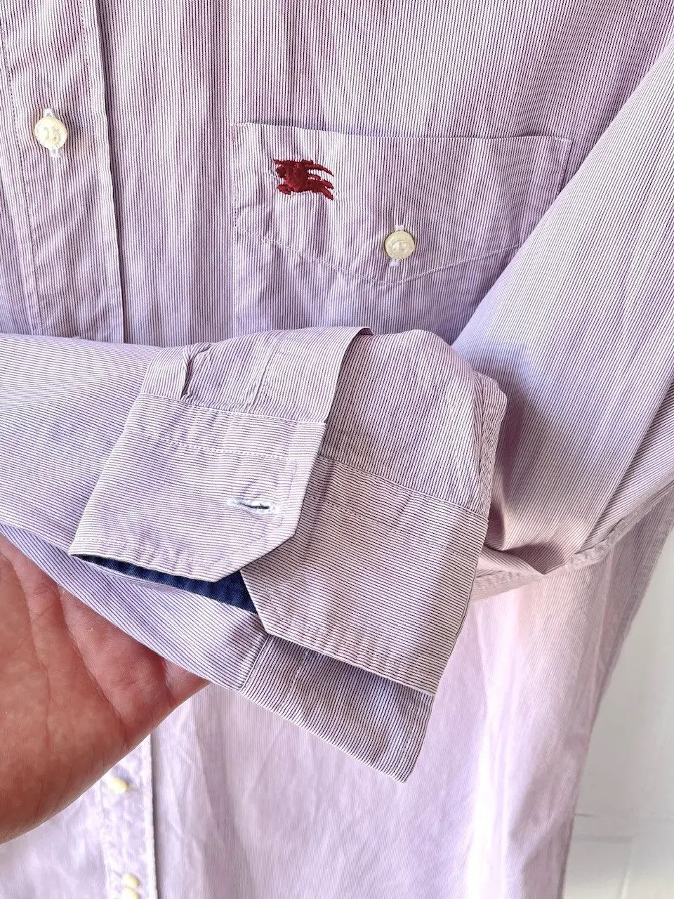 Burberry 🔥 Burberry London striped shirt Burgundy size xl Size US XL / EU 56 / 4 - 6 Thumbnail