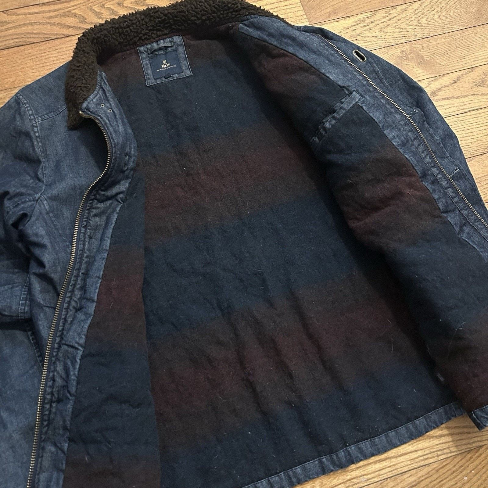 Roark Axeman Denim Blanket Lined Sherpa Collar Chore Jacket Large Size US L / EU 52-54 / 3 - 4 Thumbnail