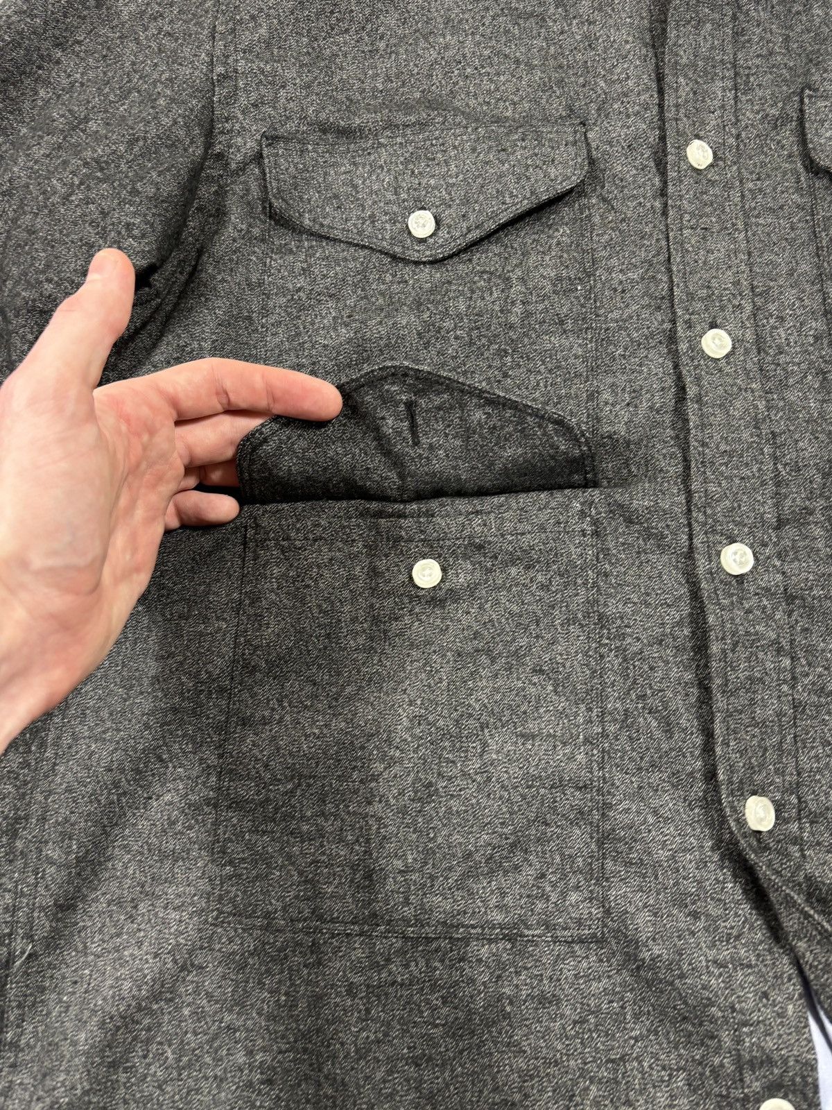 Vintage Cargo Shirt Multi Pocket Button Up Speckled Quilt Lined John Size US M / EU 48-50 / 2 - 13 Thumbnail
