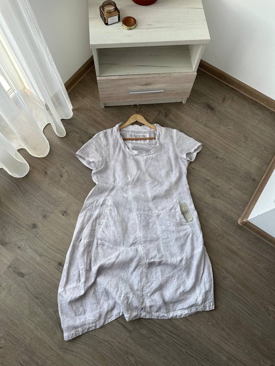 Japanese Brand × Rundholz × Vintage Rundholz Avant Garde Baloon White Dress 100 Linen Size L Size L / US 10 / IT 46 - 11 Thumbnail