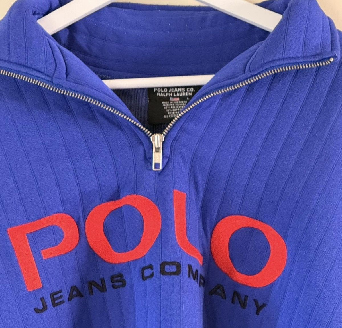 Polo Ralph Lauren Vintage Polo Ralph Lauren Blue Quarter Zip Size US L / EU 52-54 / 3 - 2 Thumbnail