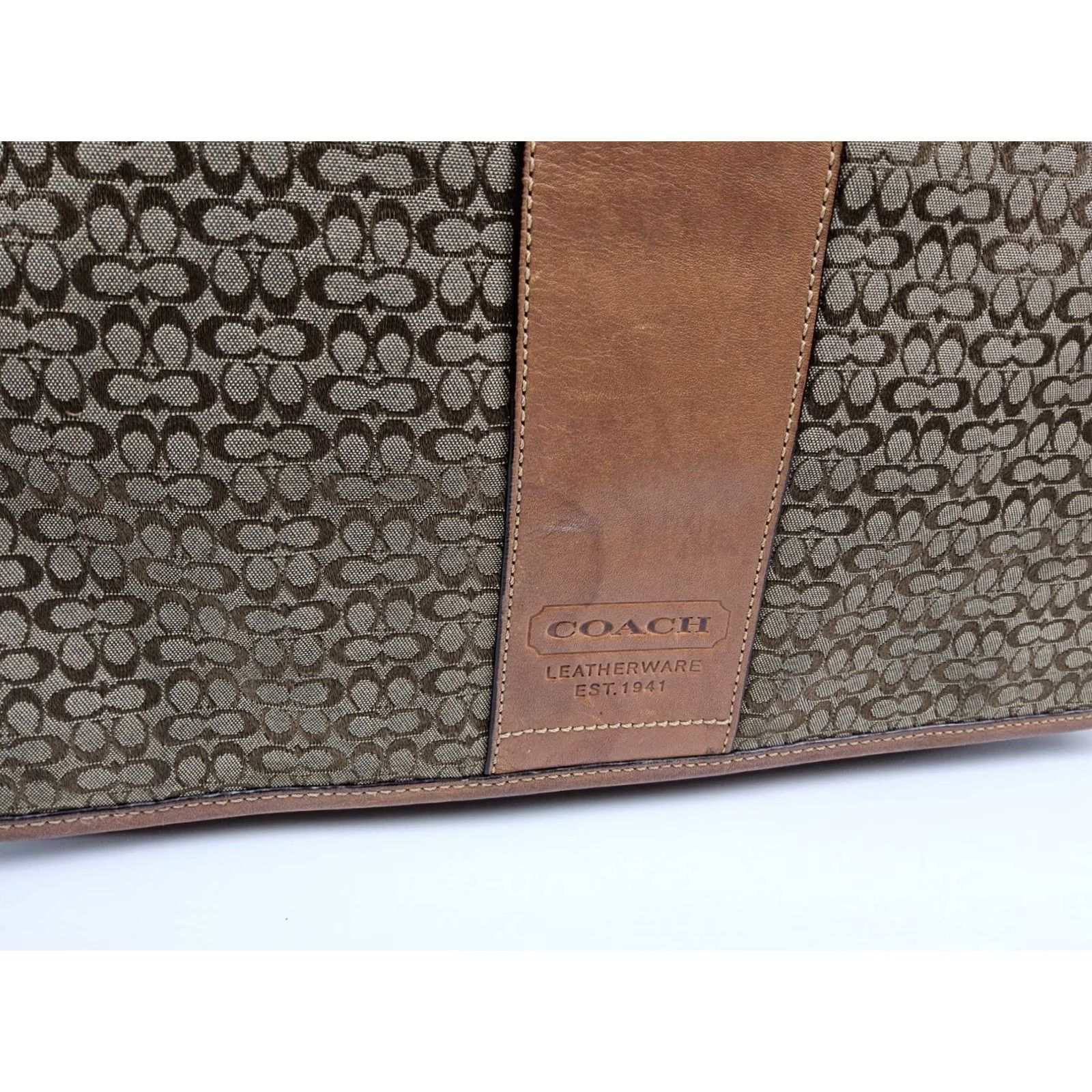Coach Coach Signature Hudson Commuter Messenger Bag Large Brown Canvas Leather-Look Travel Case Size ONE SIZE - 5 Thumbnail