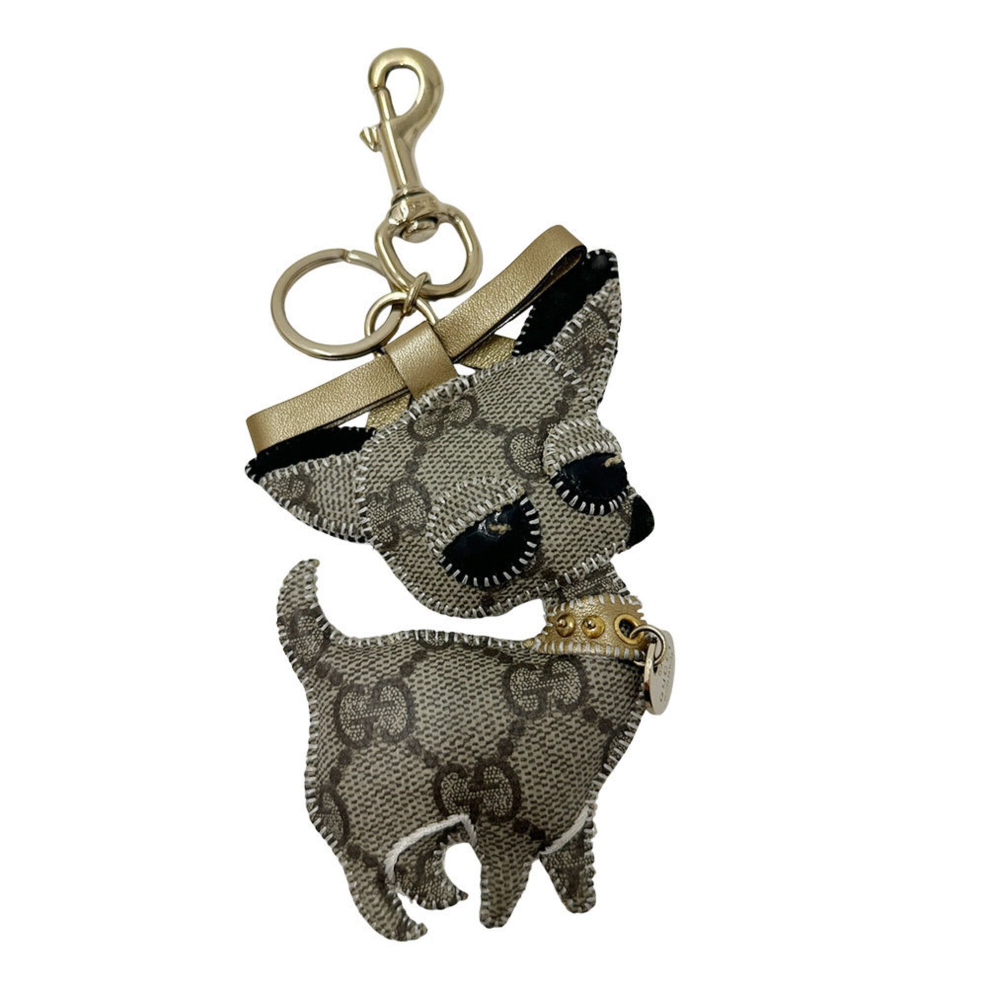 Gucci Gucci keychain for women, brand name, Gucciori, Chihuahua, GG Supreme, beige, brown, dog. Size ONE SIZE - 1 Thumbnail