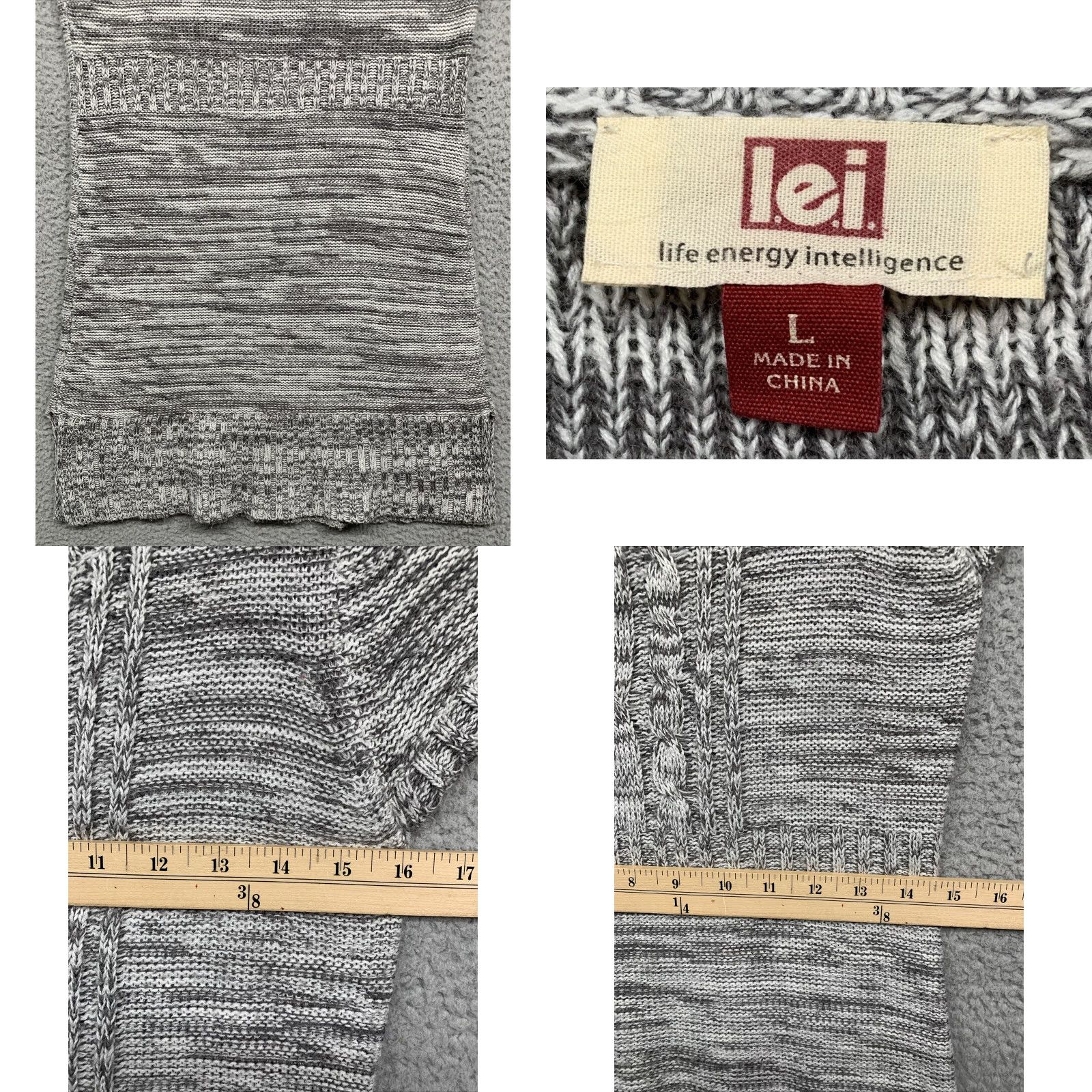 L.E.I. L.e.i. Junior Sweater Dress Short Sleeve Heather Gray 5" Split Hem Soft L Size L / US 10 / IT 46 - 8 Thumbnail