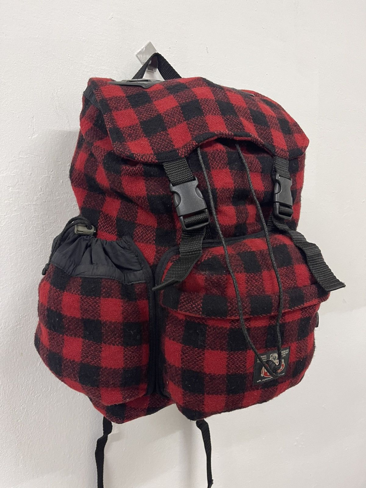 Johnson Woolen Mills Red Plaid Johnson Woolen Mill Rucksack Bagpack Size ONE SIZE - 4 Thumbnail