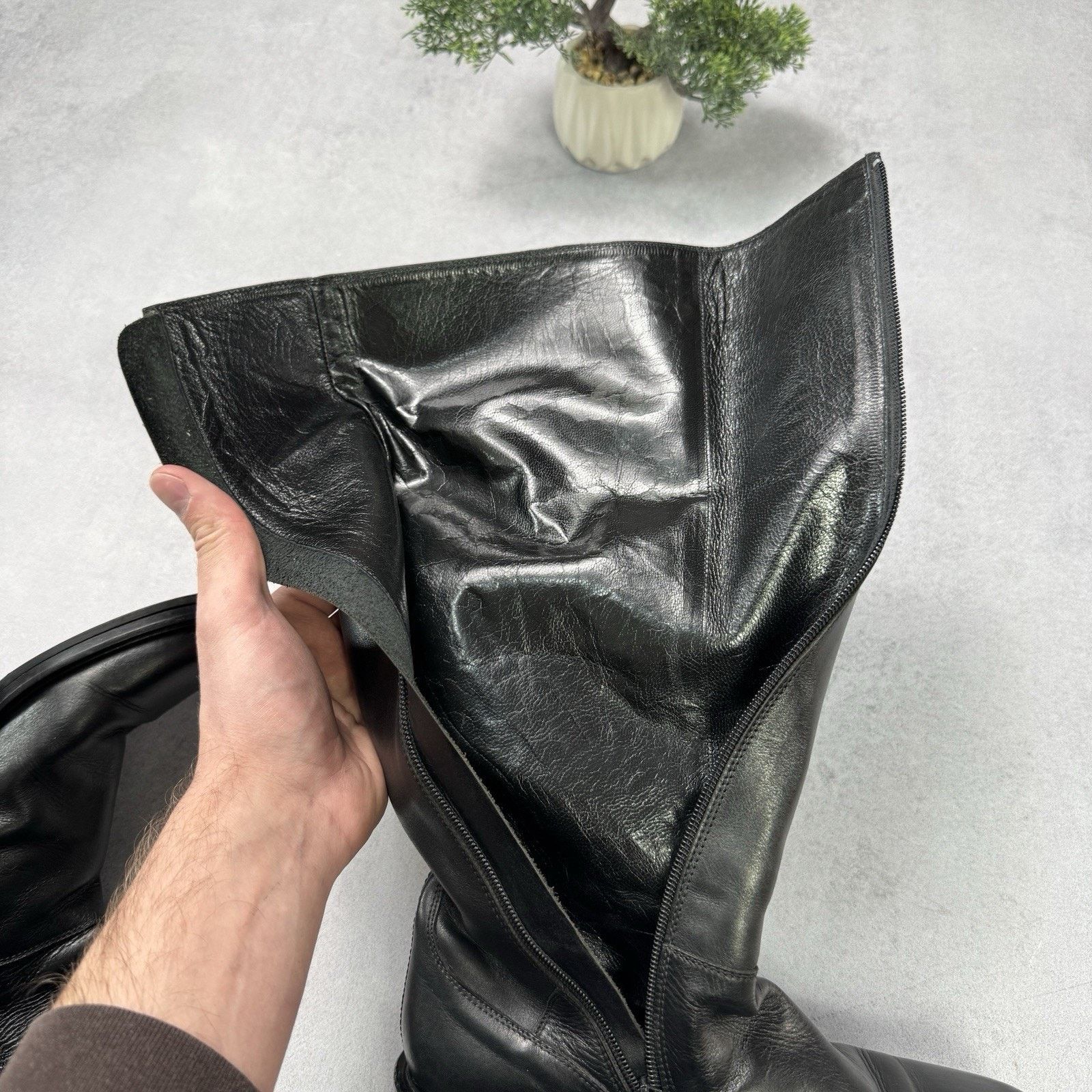 Max Mara MAX MARA Leather Women High Black boots Black Size 38 US 8 Size US 8 / IT 38 - 23 Thumbnail