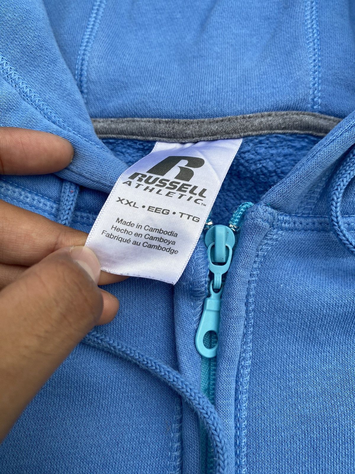 VTG Russell Athletic Hoodie Baby Blue