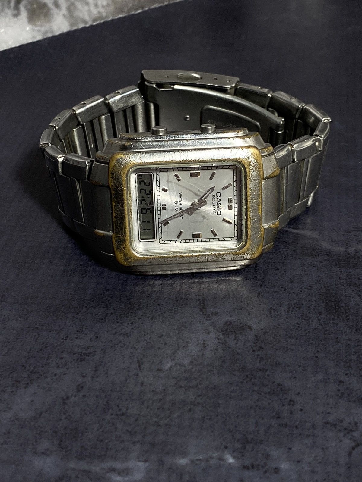 Casio Casio Beside Dual Display Vintage Stainless Steel Watch Size ONE SIZE - 11 Thumbnail