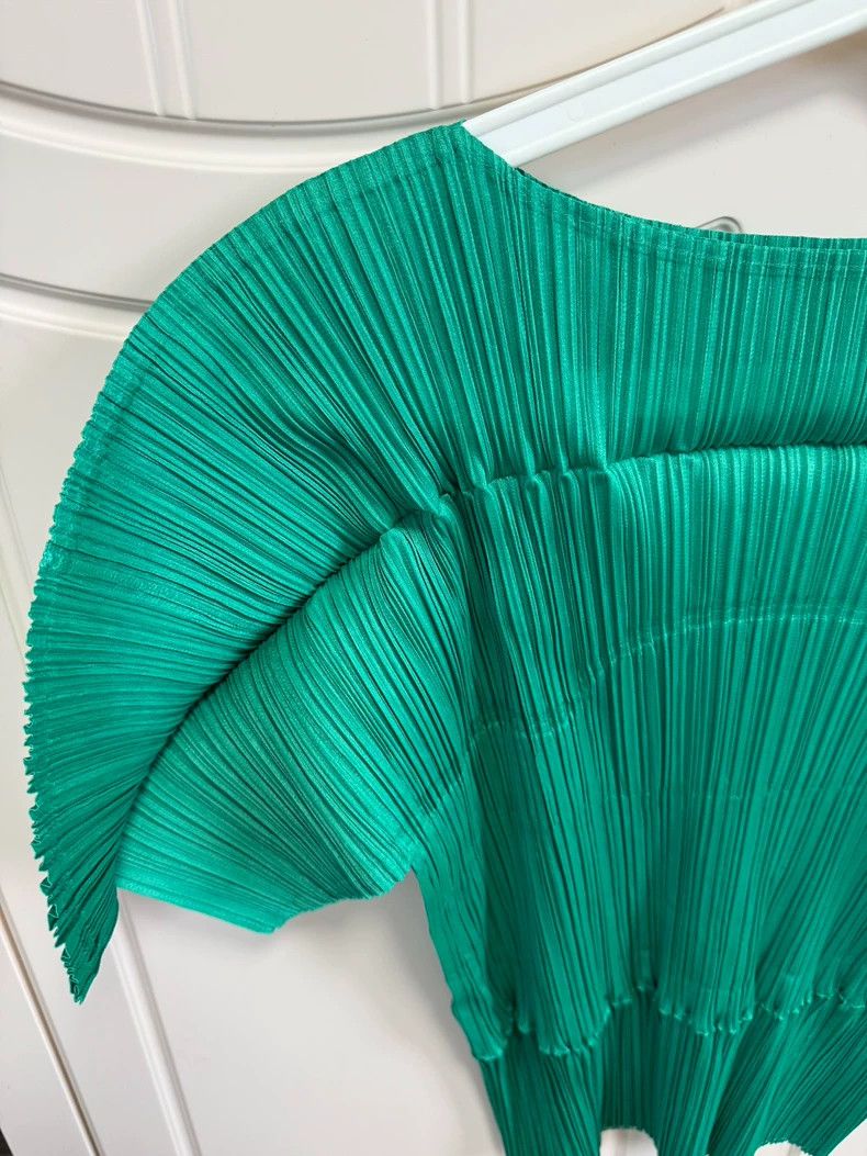 Issey Miyake Issey Miyake size:3 Green bamboo joint pleated short-sleev Size S / US 4 / IT 40 - 2 Thumbnail
