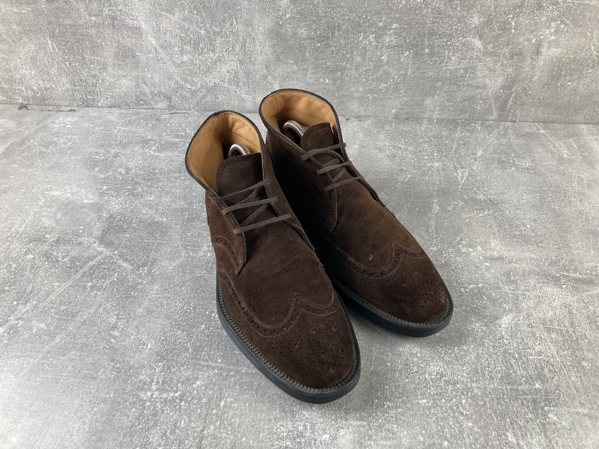 Tod's Vintage Tods brown suede brogue derby western boots Size US 7.5 / EU 40-41 - 2 Thumbnail