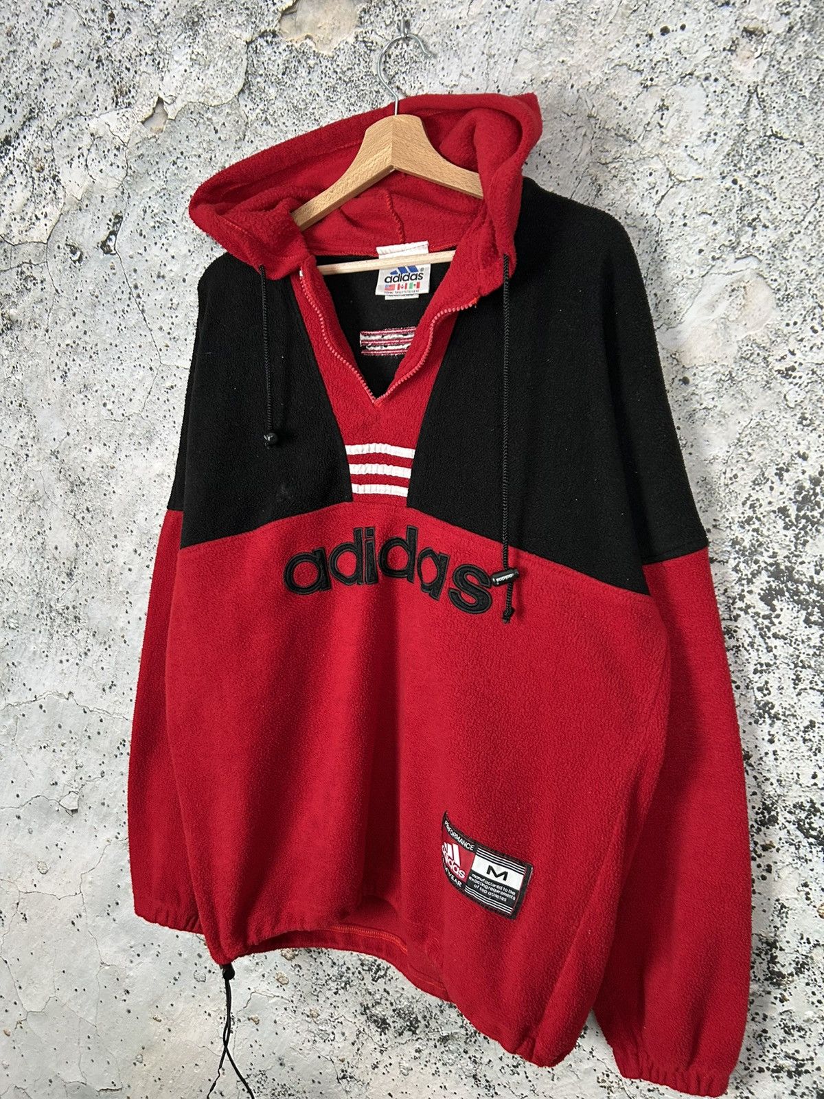 Adidas Vintage Adidas 90s Rap Fleece Hoodie Baggy Boxy Skate Size US XXL / EU 58 / 5 - 2 Thumbnail