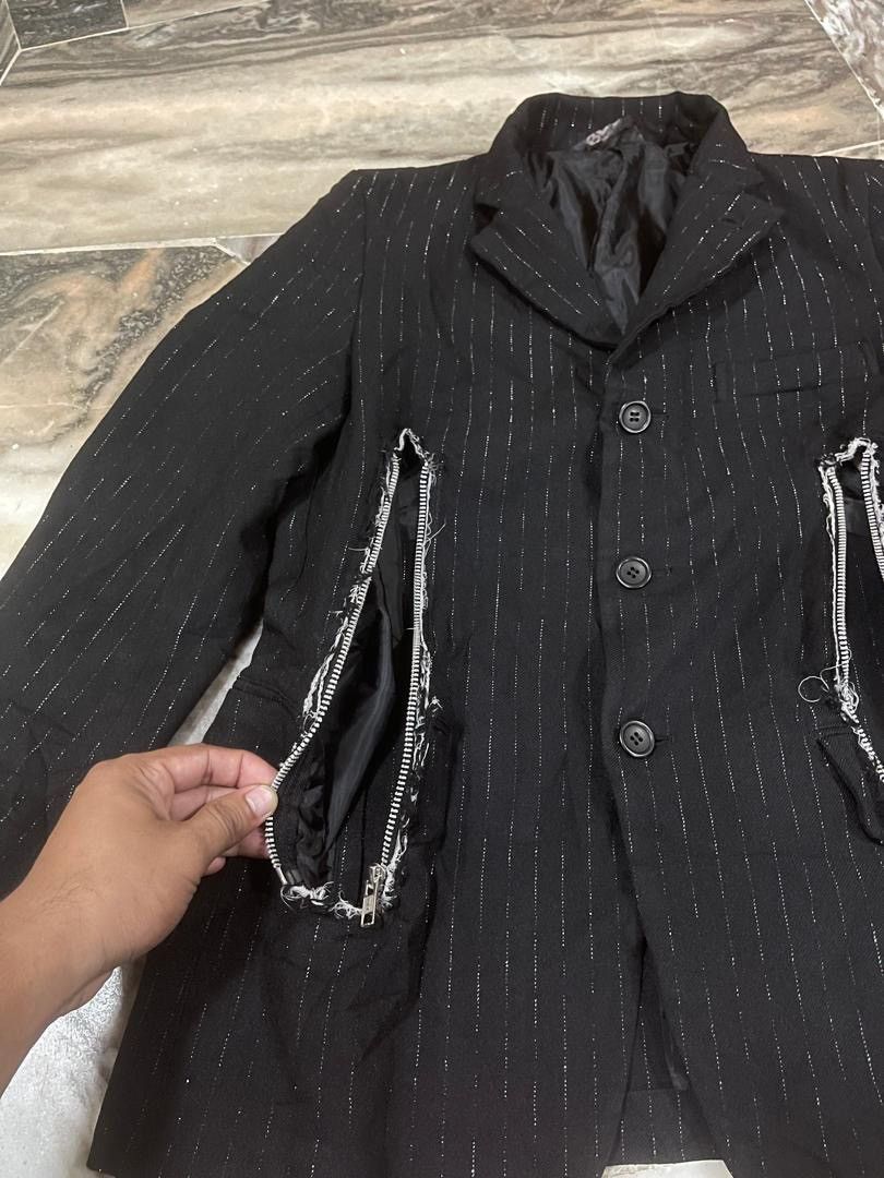 Comme des Garcons Comme des Garcons Punk Style Silver Stripe Casual Jacket Size US XS / EU 42 / 0 - 12 Thumbnail