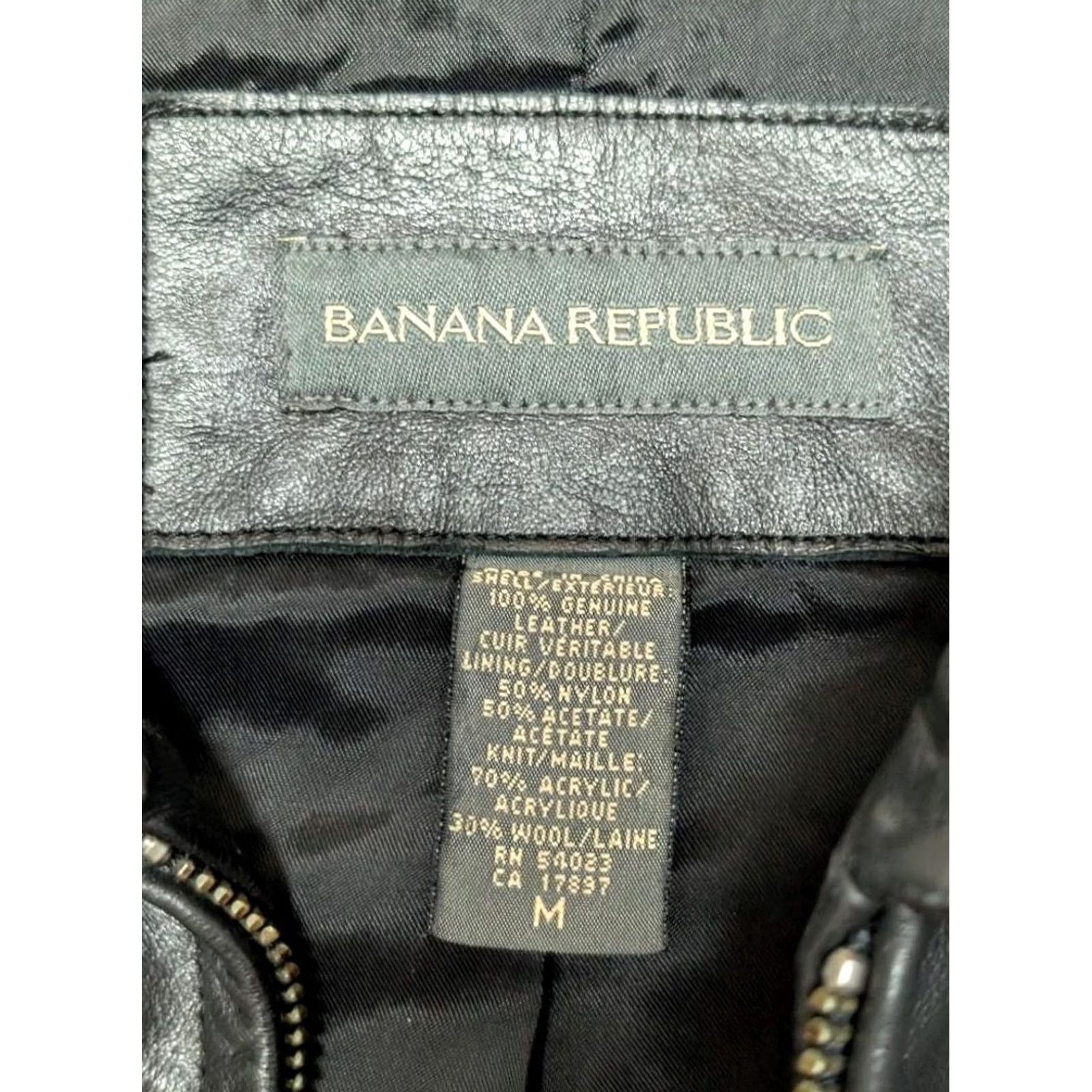 Banana Republic VINTAGE BANANA REPUBLIC black leather BOMBER jacket M goatskin cowhide 1990s Y2K Mens Size US M / EU 48-50 / 2 - 5 Thumbnail
