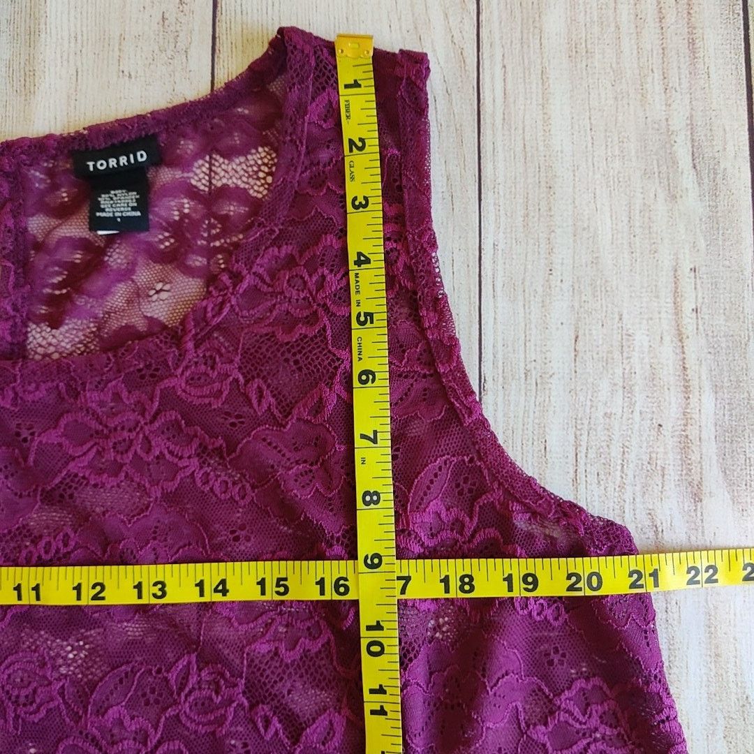 Torrid Torrid purple sheer lace scoop tunic tank sz 1 Size XL / US 12-14 / IT 48-50 - 6 Thumbnail
