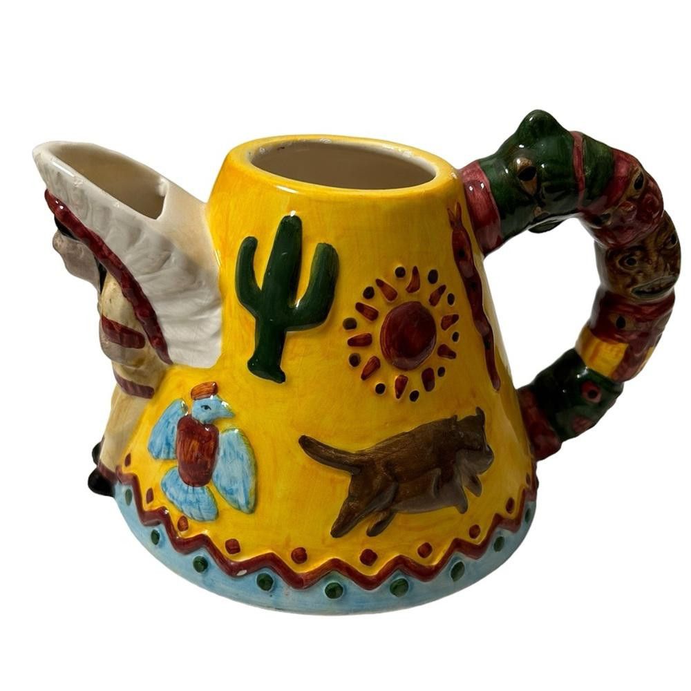 Designer Vintage 1993 Omnibus Ceramic Teepee Tea Pot 22oz Size ONE SIZE - 1 Thumbnail