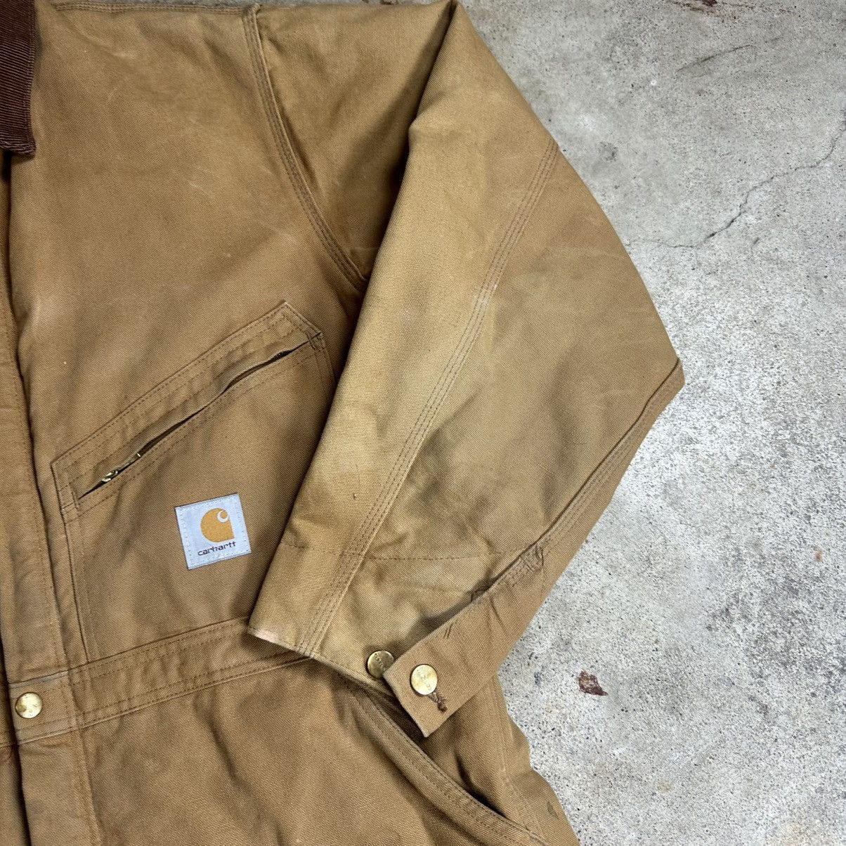Carhartt Vintage 90s Made in USA Tan Carhartt Quilt Lined Coveralls Size US 40 / EU 56 - 6 Thumbnail