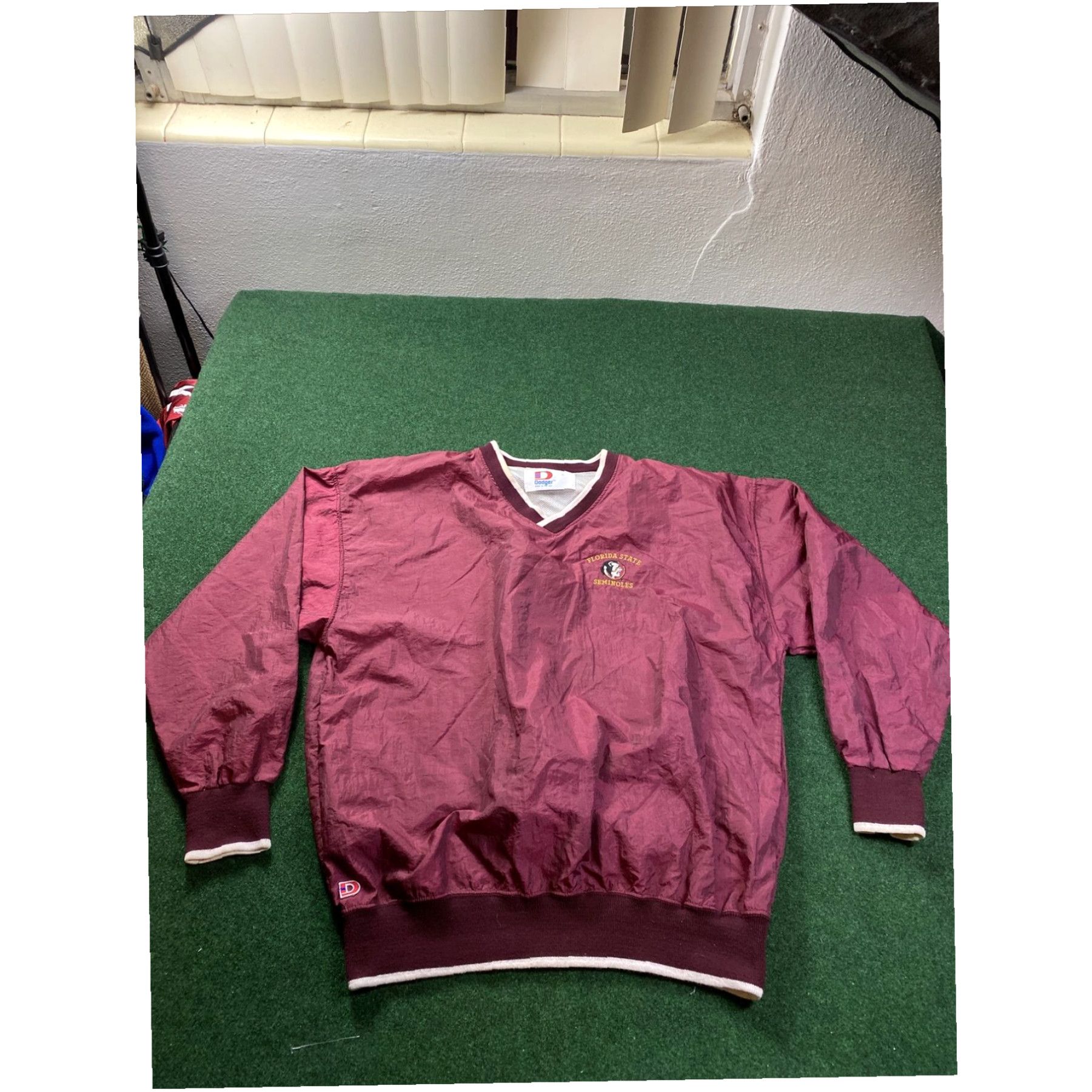 Vintage Vintage 90's Florida State Seminoles Garnet Windbreaker Sweater Sz Large Size US L / EU 52-54 / 3 - 1 Thumbnail