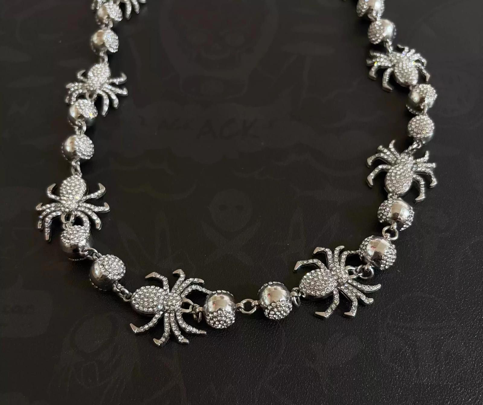 Jewelry Silver Spider Chain for Men, Punk Style Accessory Chain Size ONE SIZE - 5 Thumbnail