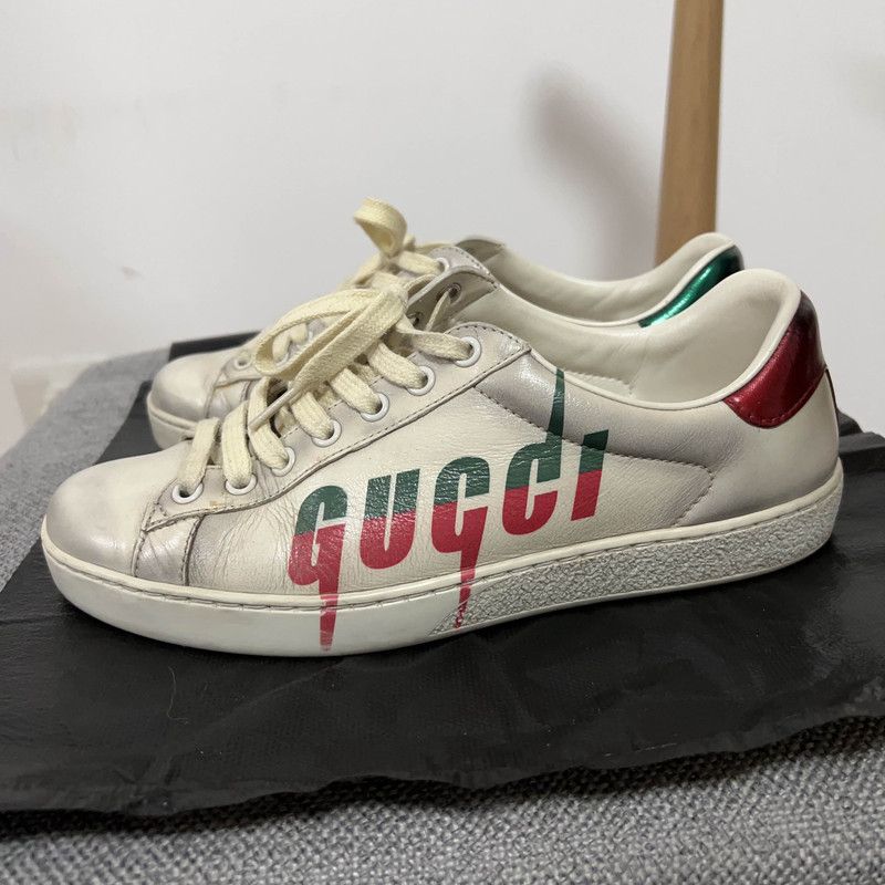 Gucci Gucci ACE Blade Vintage Sneaker in White Size US 8.5 / EU 41-42 - 1 Thumbnail