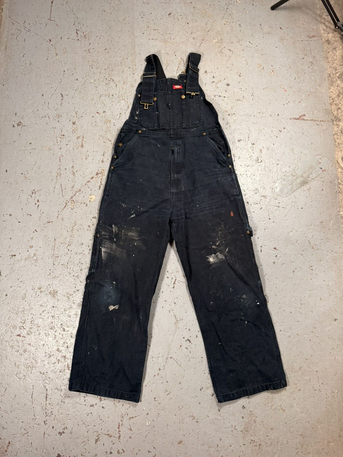 Dickies Vintage Dickies Black Denim Painter Overalls Size US 34 / EU 50 - 1 Thumbnail