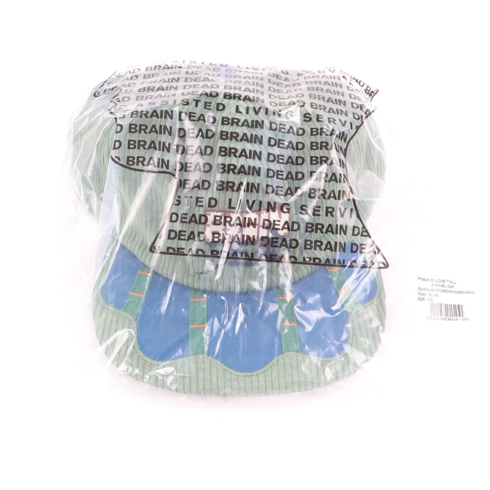Brain Dead Brain Dead Sludge Twill 6 Panel Hat Cap Corduroy Green NEW Size ONE SIZE - 2 Thumbnail