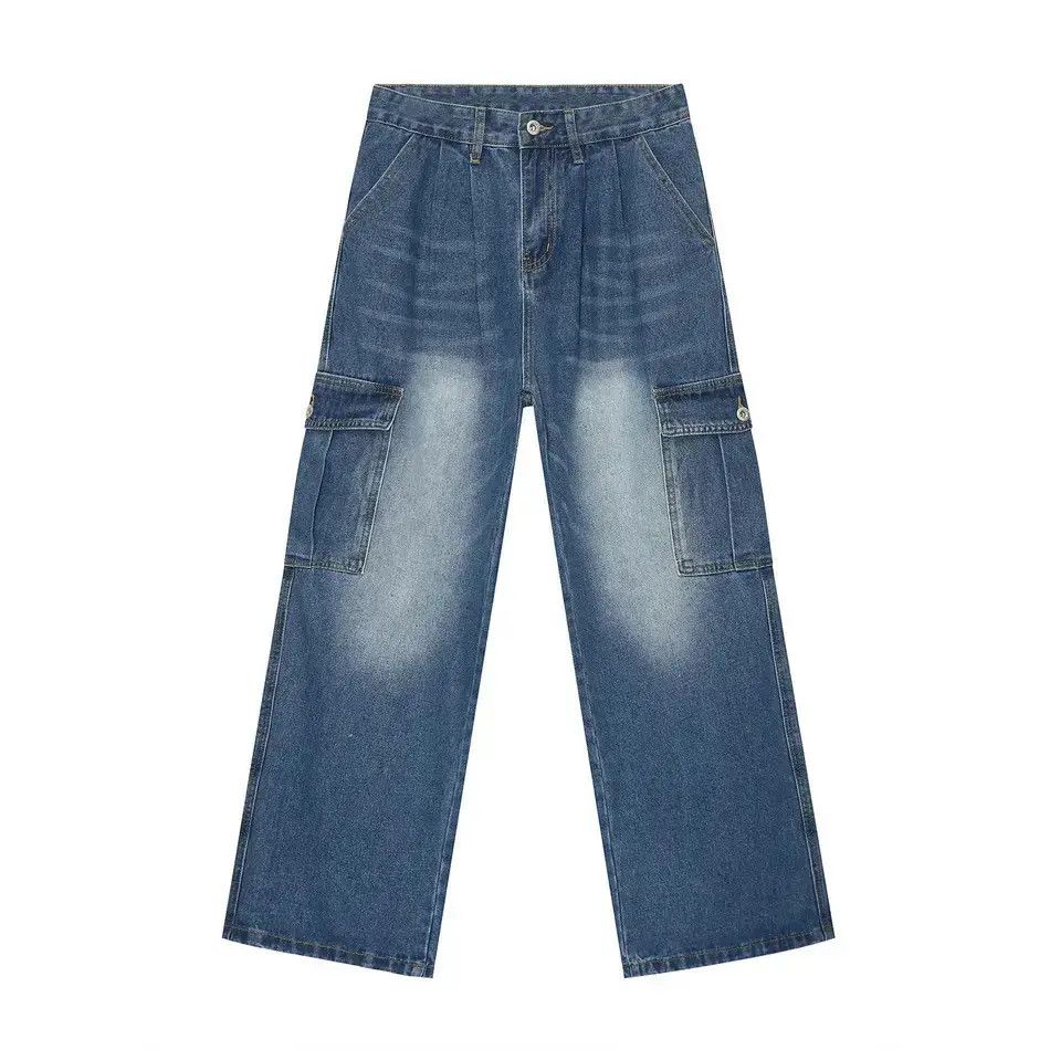 Japanese Brand Retro loose washed pocket jeans Size US 32 / EU 48 - 5 Thumbnail