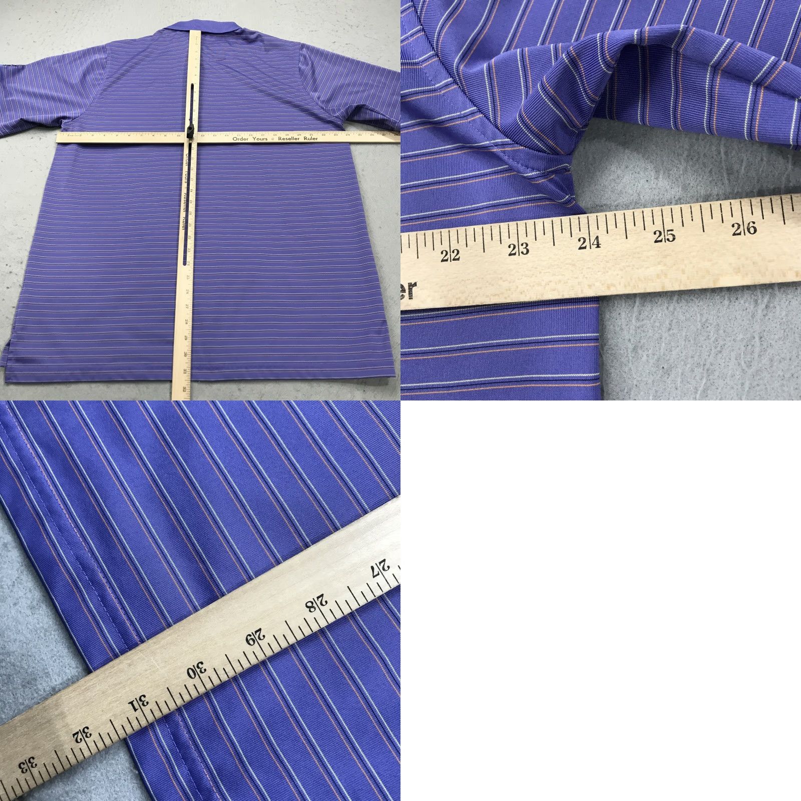 Vintage Donald Ross Polo Shirt Mens L Purple Striped Golf Jersey Polo Shirt Sports Shirt Size US L / EU 52-54 / 3 - 8 Thumbnail