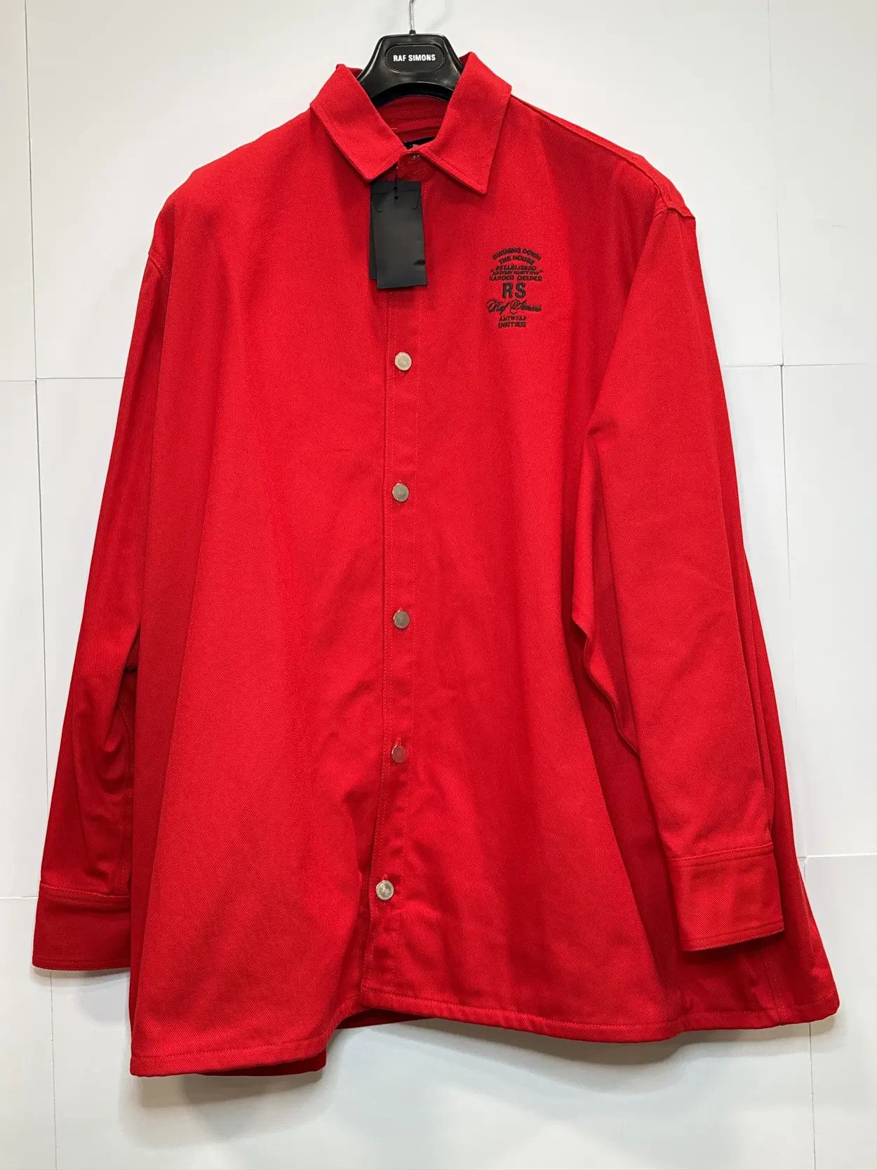 Raf Simons Men's Raf Simons Red Oversized Denim Shirt Size US L / EU 52-54 / 3 - 1 Thumbnail