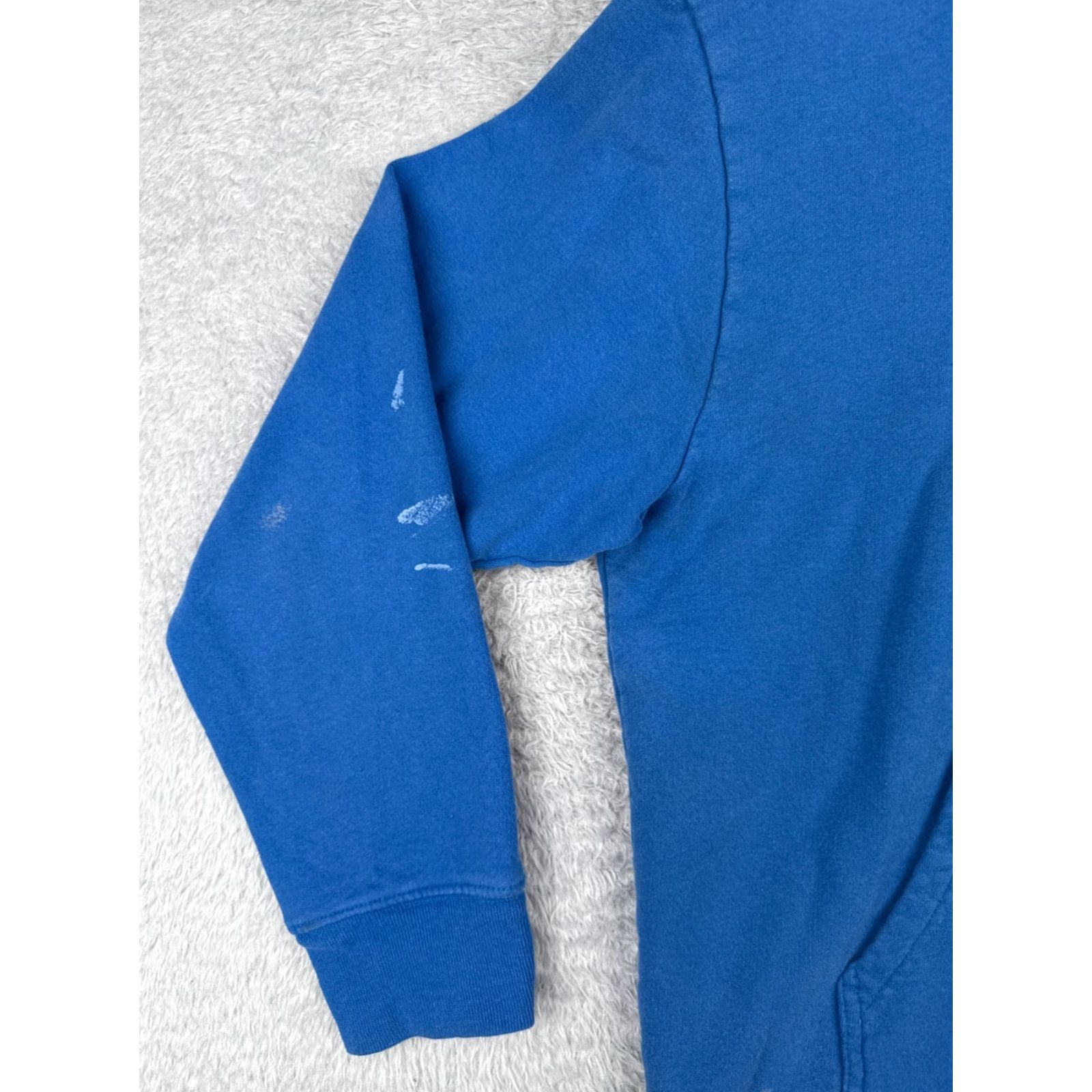 The North Face VINTAGE The North Face Hoodie Shirt Men Large Blue Pullover Jersey Fabric PAINT SPOTS Size US L / EU 52-54 / 3 - 3 Thumbnail