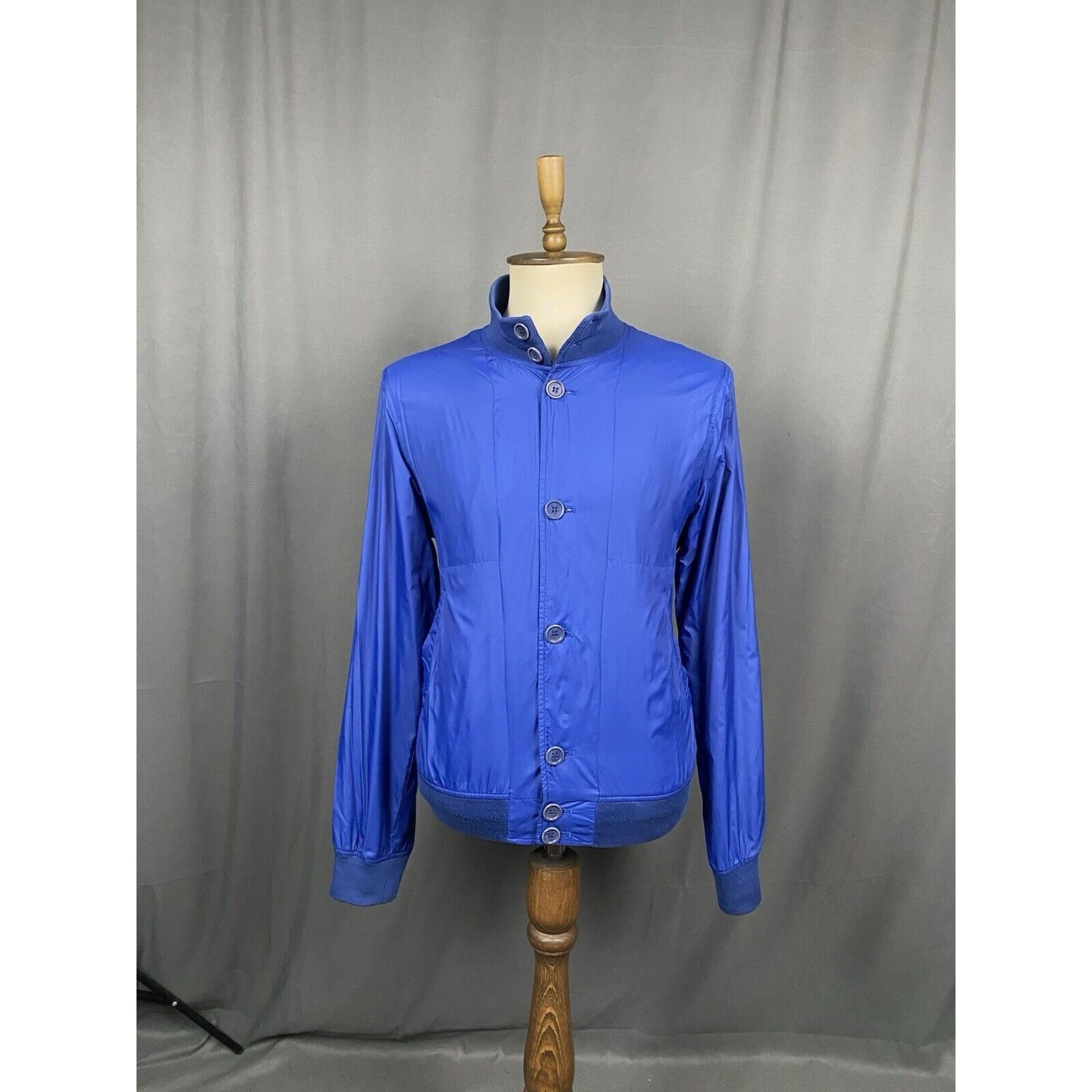 Aspesi Alberto Aspesi Men's Blue High Neck Bomber Jacket Size 2XL Size US XXL / EU 58 / 5 - 3 Thumbnail