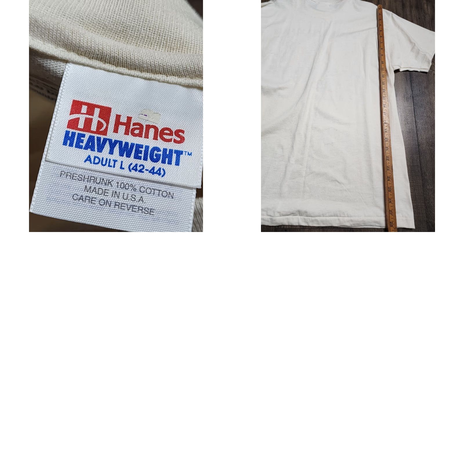 Hanes VINTAGE Hanes Men's Large Ivory Apple Plaid T-Shirt 80s 90s Country Charm Embroidered Size US L / EU 52-54 / 3 - 8 Thumbnail