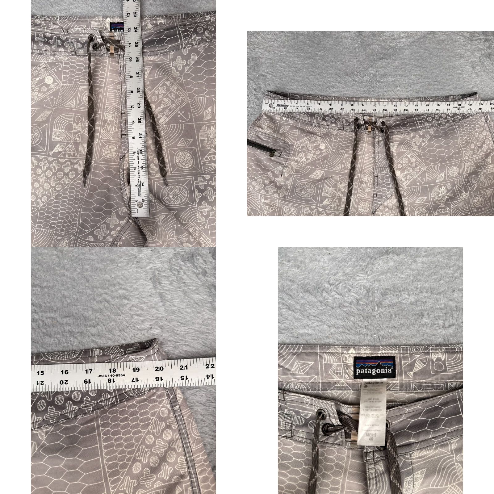 Patagonia Patagonia Board Shorts Mens 40 Gray Wavefarer 11" Nylon Beach Trunks Pockets Drawstring Size US 40 / EU 56 - 8 Thumbnail