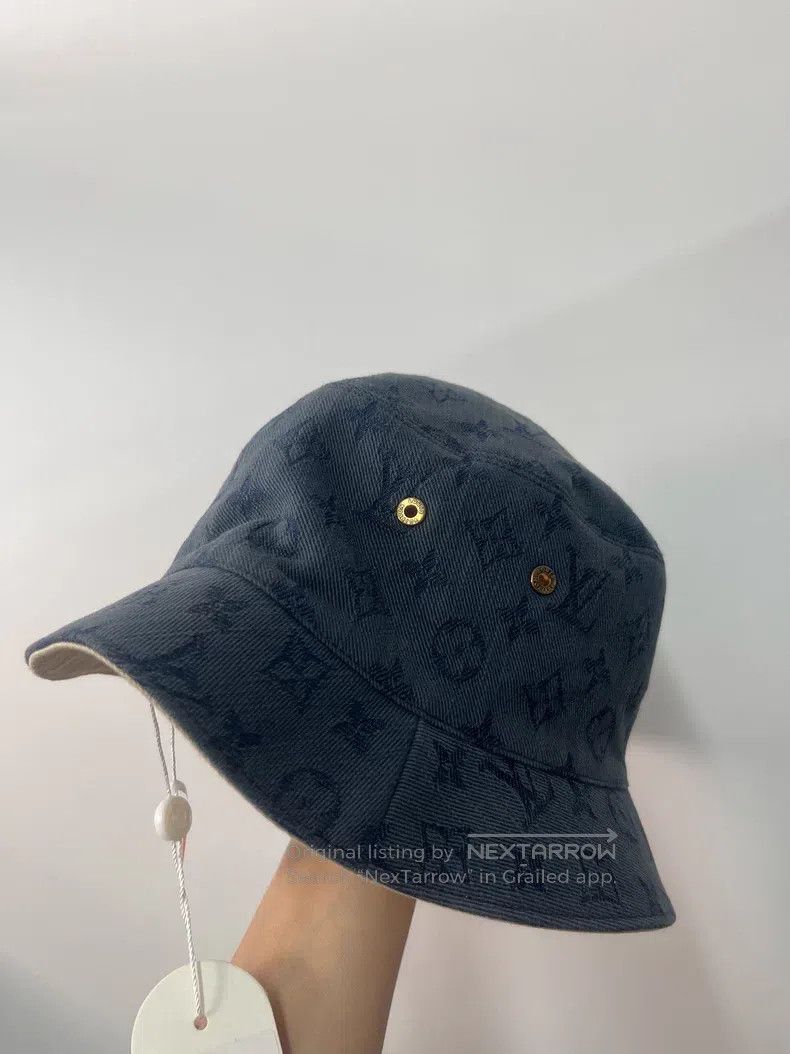 Louis Vuitton Louis Vuitton Blue denim full of presbyopic print hat Size ONE SIZE - 2 Thumbnail