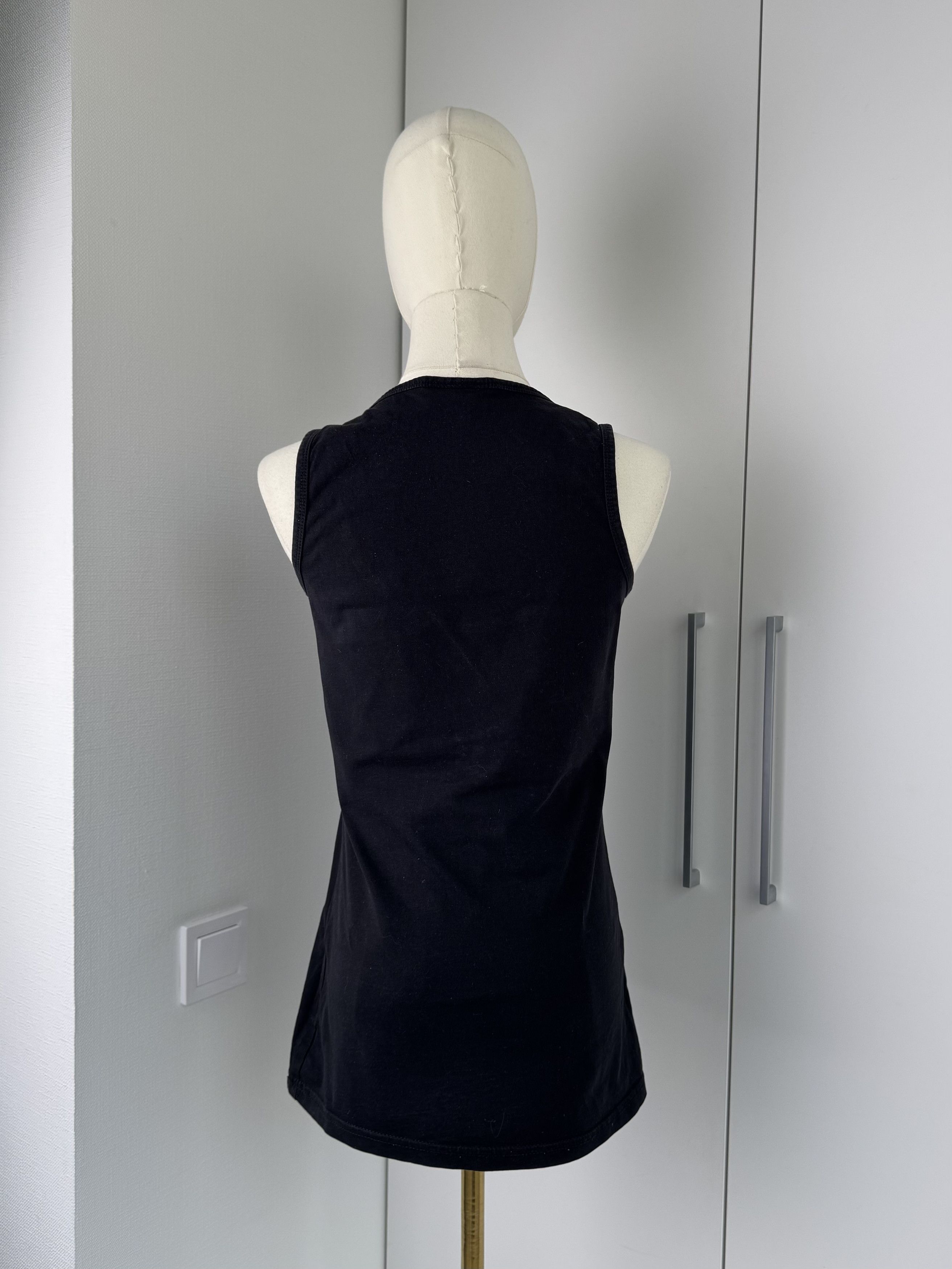 Vintage Women Black Tank Top Y2K Vintage Graphic Heart Print Top Size M / US 6-8 / IT 42-44 - 3 Thumbnail