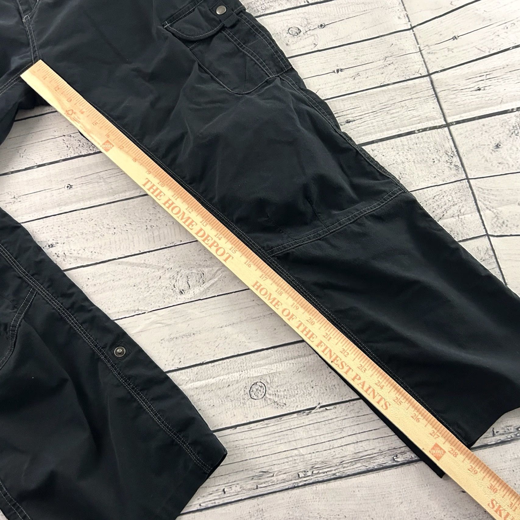 Vintage Kuhl Vintage Patina Dye Snap Button Cargo Pants Women's 10 | 12 Black Size 32" / US 10 / IT 46 - 5 Thumbnail