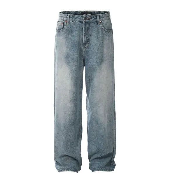 Japanese Brand American retro washed wide-leg simple loose jeans Size US 32 / EU 48 - 6 Thumbnail