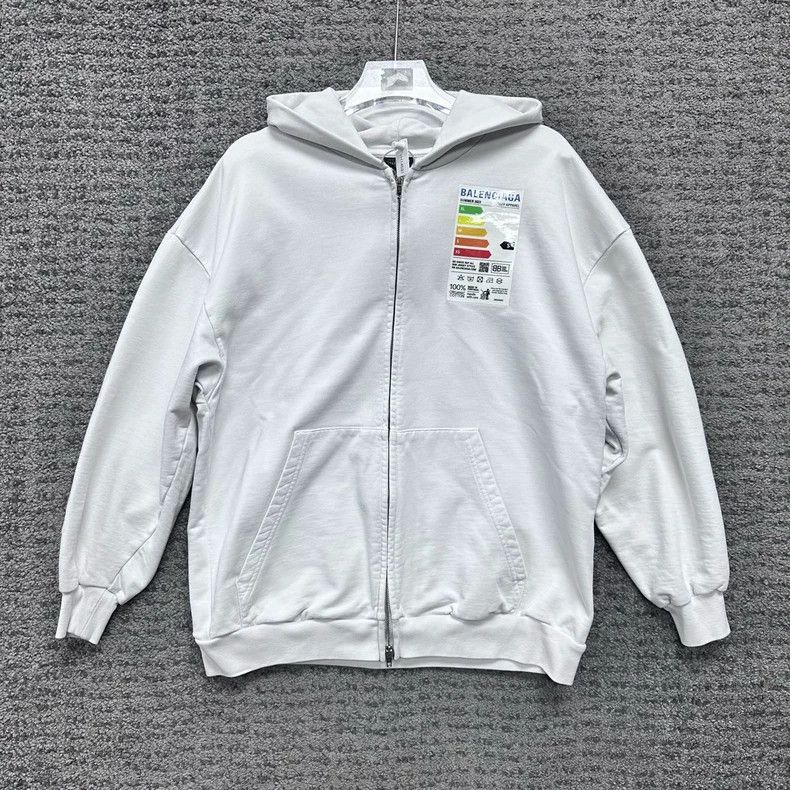 Balenciaga Balenciaga Energy Label Zip Hoodie Size US XS / EU 42 / 0 - 1 Thumbnail