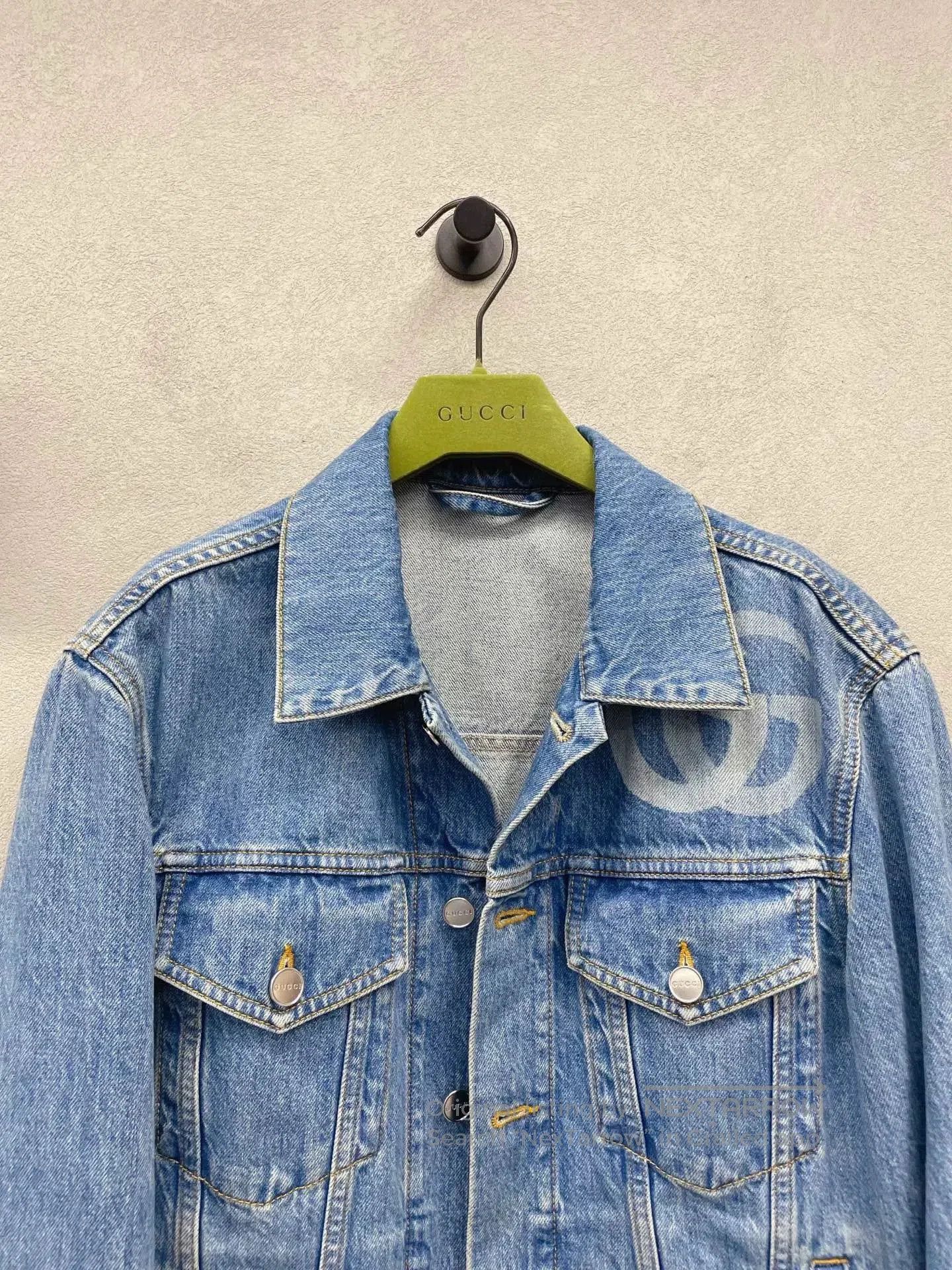 Gucci Gucci Double G Print Denim Jacket. Size US S / EU 44-46 / 1 - 4 Thumbnail