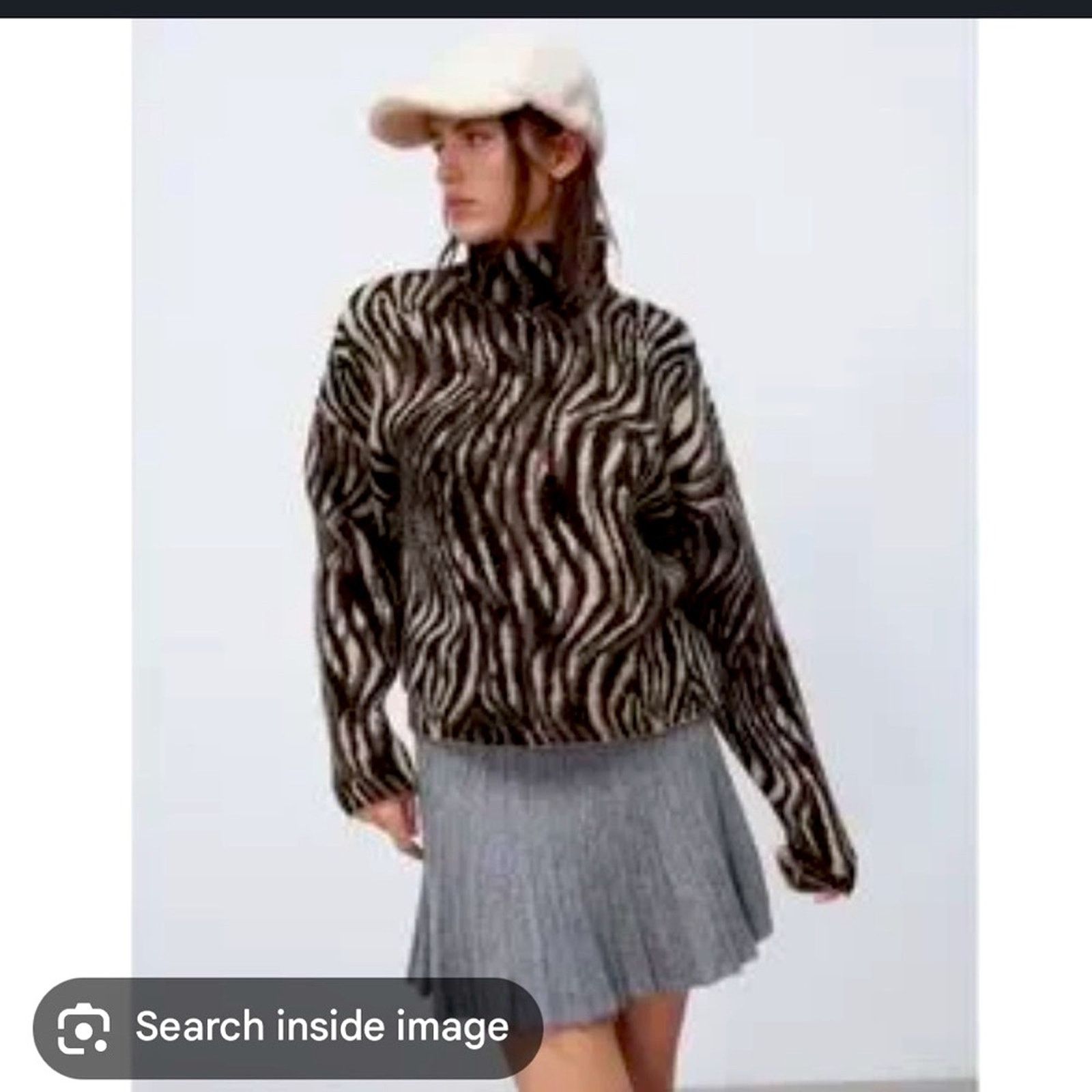 Zara Zara Black and Brown Zebra Print Sweater Size M / US 6-8 / IT 42-44 - 1 Thumbnail