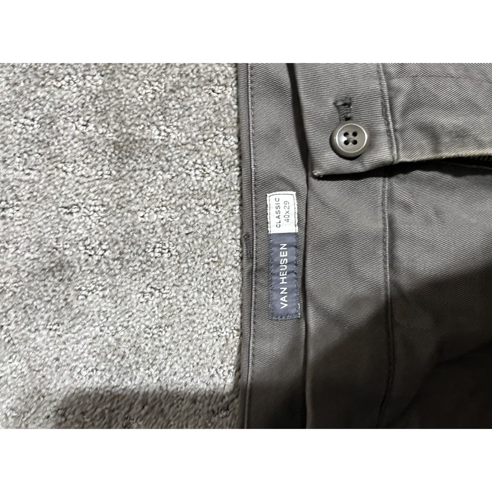 Van Heusen Van Heusen Classic Fit Pants Gray 40x29 Flat Front Men Size US 40 / EU 56 - 5 Thumbnail
