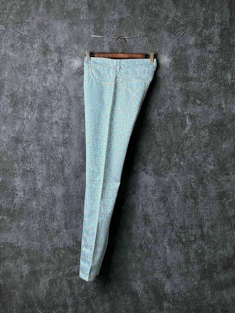 Versace Versace Blue full print jeans Size US 31 - 7 Thumbnail