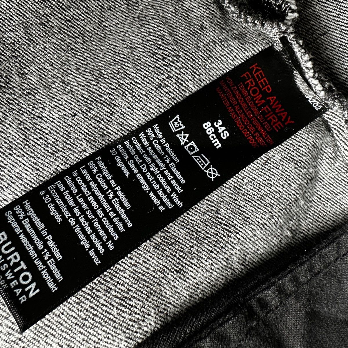 Burton Burton Menswear London Stretch Jeans Black 34S (W34 L30) Size US 34 / EU 50 - 7 Thumbnail