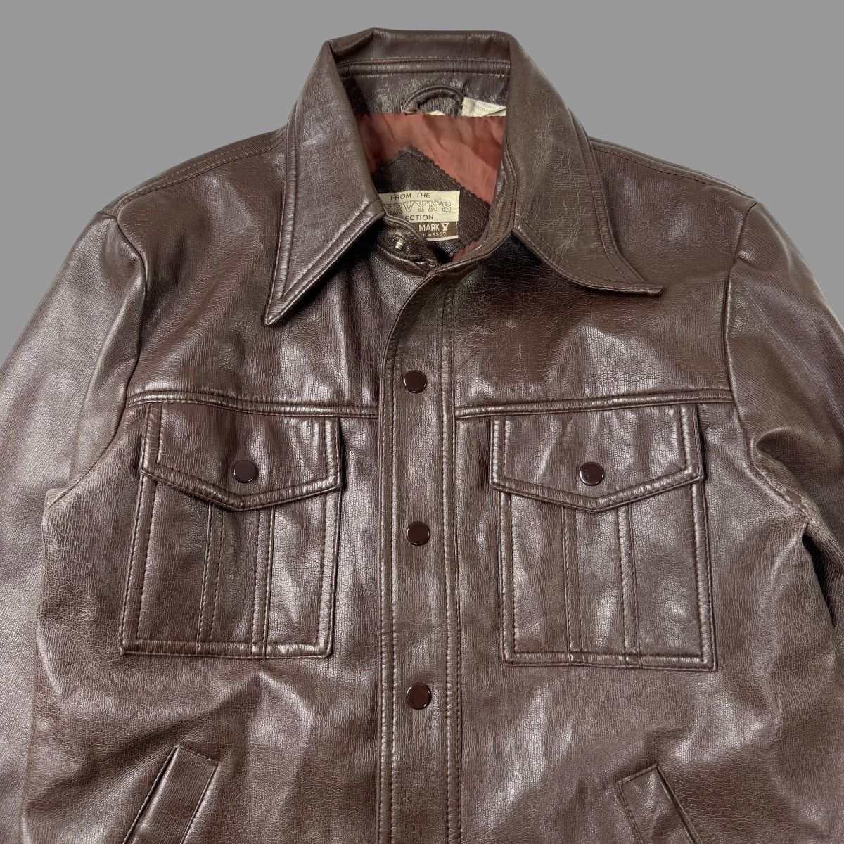 Vintage Vintage 1970s brown leather trucker jacket Size US M / EU 48-50 / 2 - 2 Thumbnail