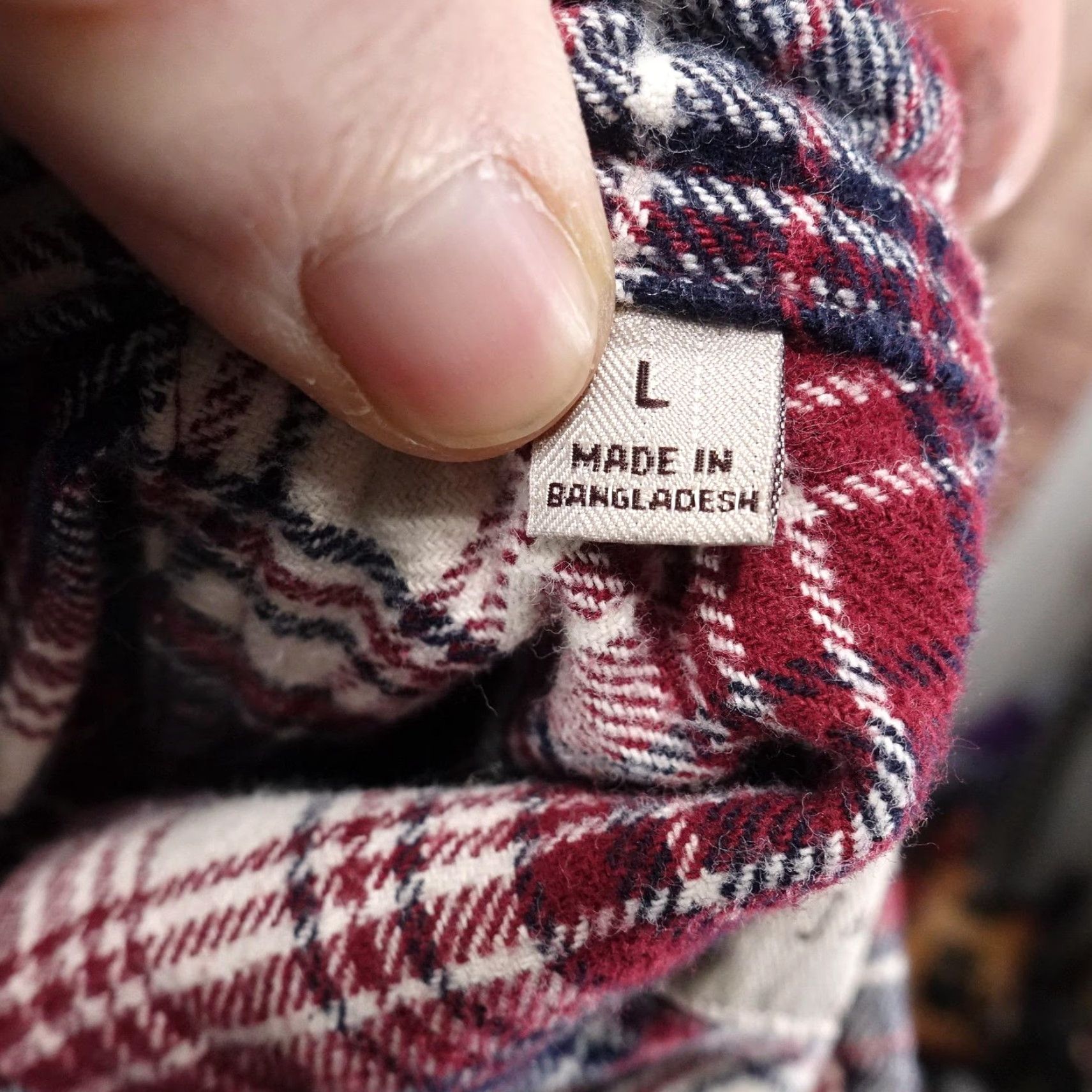 Vintage JACHS Shirt Mens Large Red Navy Plaid Flannel Long Sleeve Button Front Cotton Size US L / EU 52-54 / 3 - 7 Thumbnail