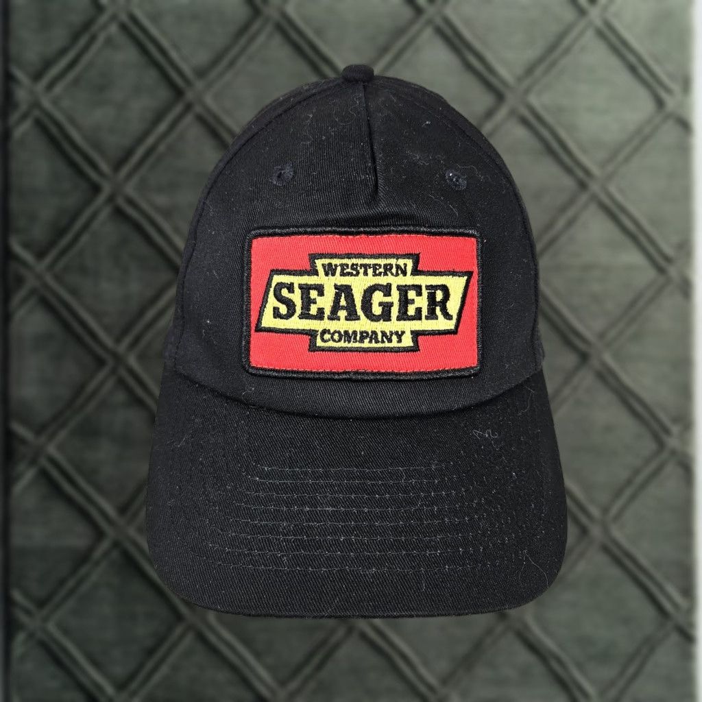 Vintage Seager Western Company Hat Cap Baseball Snap Back One Size Black Mens Patch Size ONE SIZE - 1 Thumbnail